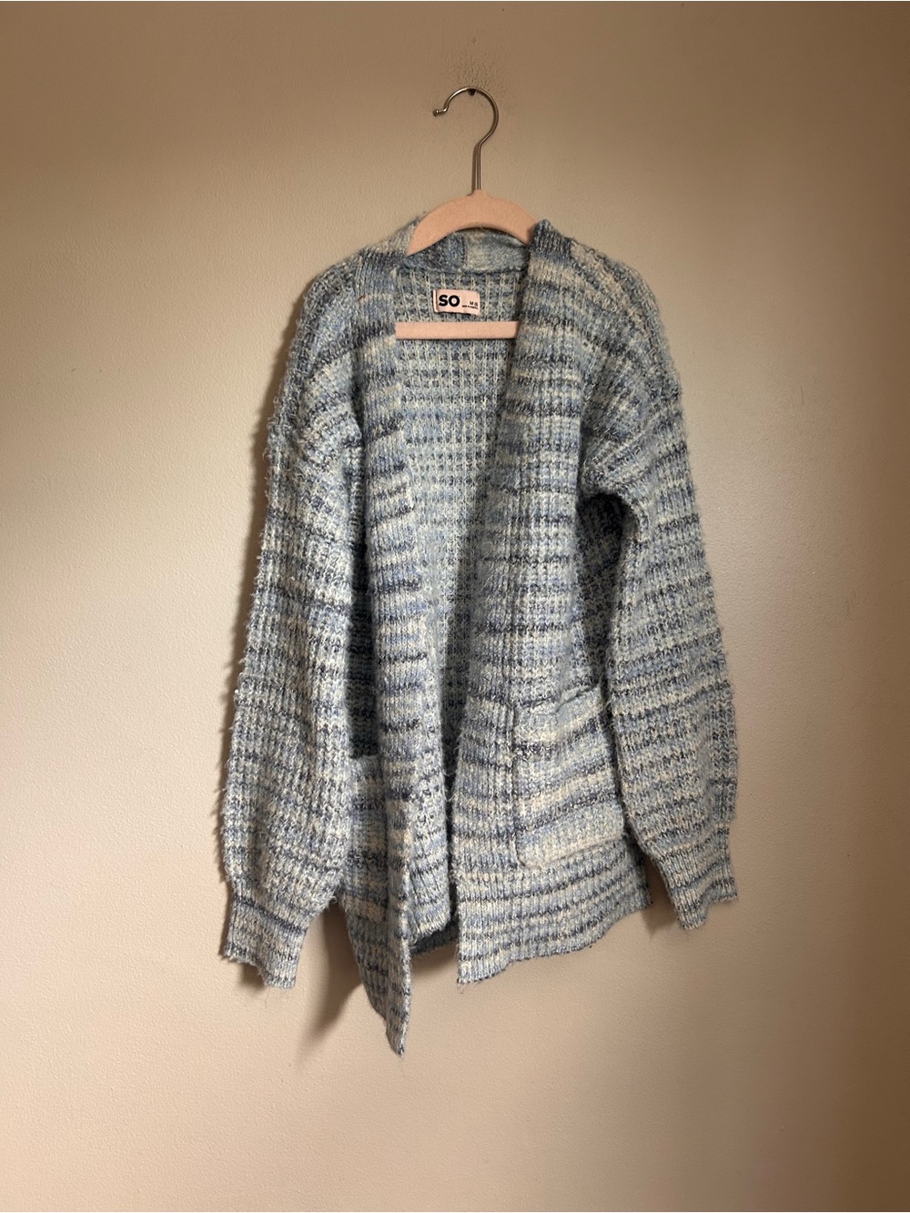 Little girls SO brand blue cardigan size 8